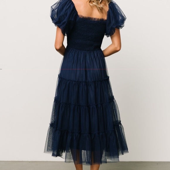 Baltic Born Liv Tulle Midi Dress | Navy Size SS - Picture 4 of 5